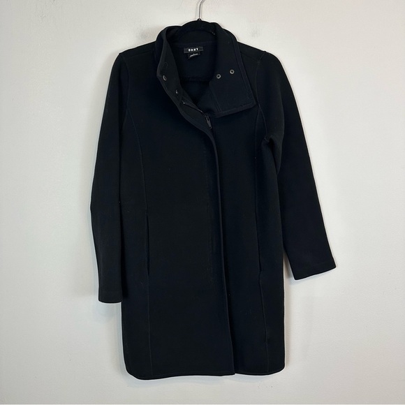 DKNY | Black Zip Front Jacket Cotton Blend Material Size Small - Picture 1 of 6